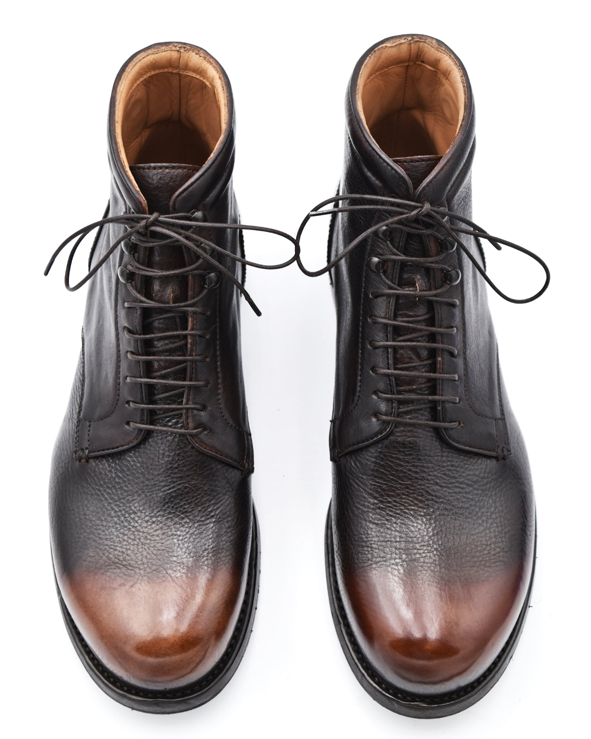 Alberto Fasciani Elias Burnished Brown Lace Up Boot