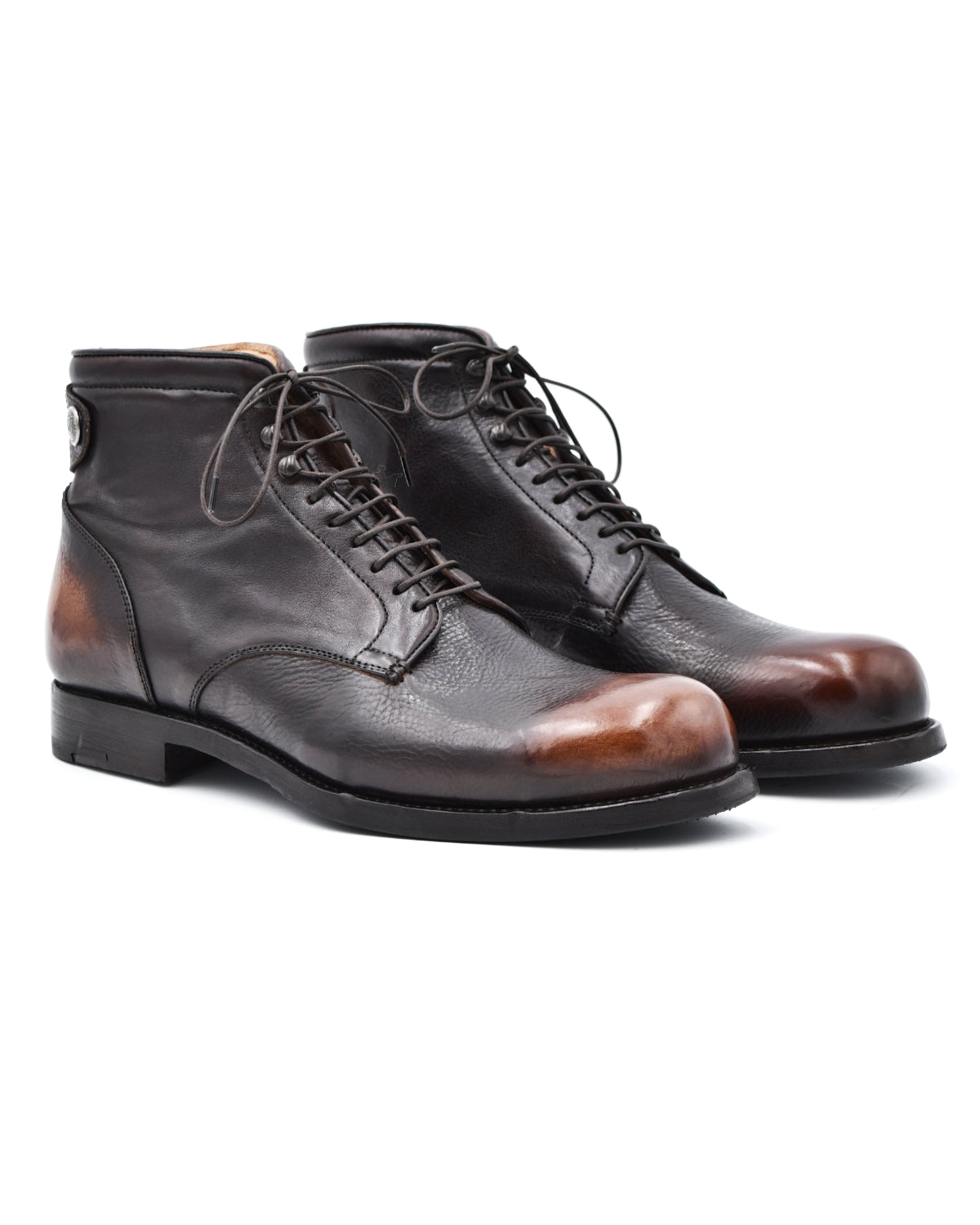 Alberto Fasciani Elias Burnished Brown Lace Up Boot