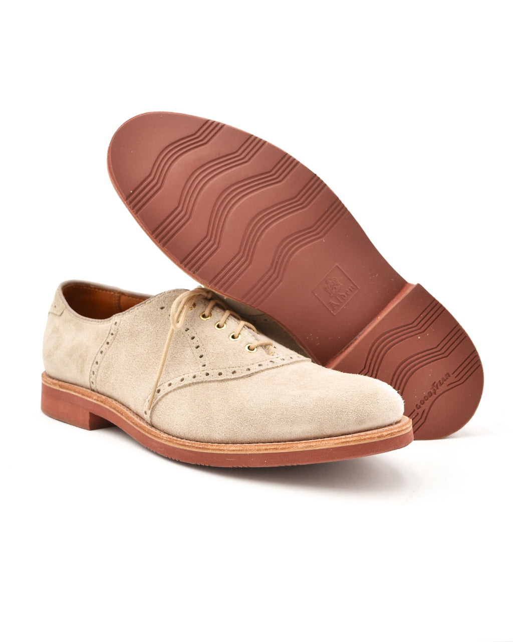 Alden 9945 Saddle Blutcher in Milkshake Suede