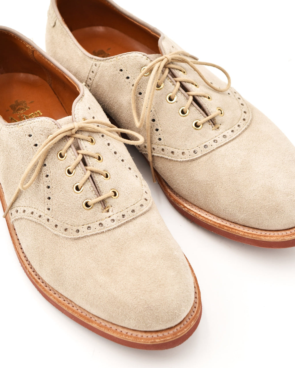 Alden 9945 Saddle Blutcher in Milkshake Suede