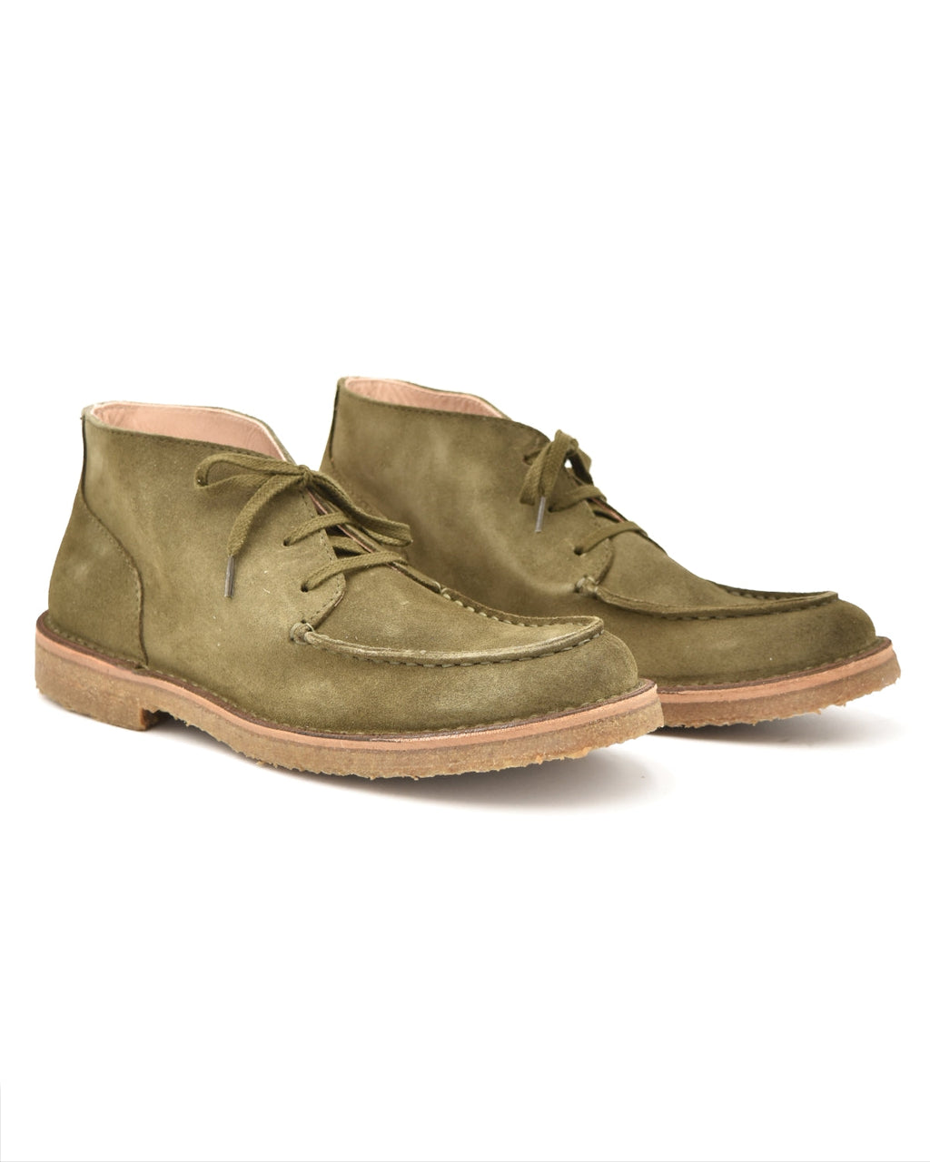 Astorflex Duekeflex 3-Eye Chukka in Khaki Green Suede